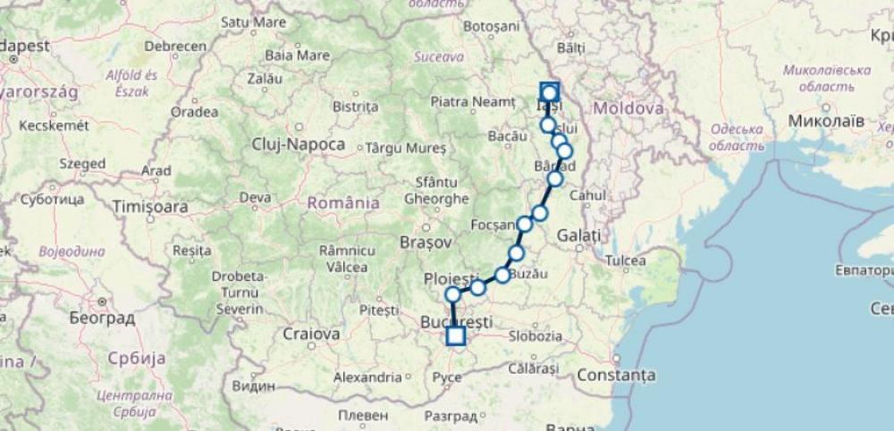 Nachtzüge IRN 1667 und IRN 1668 zwischen Bukarest und Iasi über Bârlad der CFR