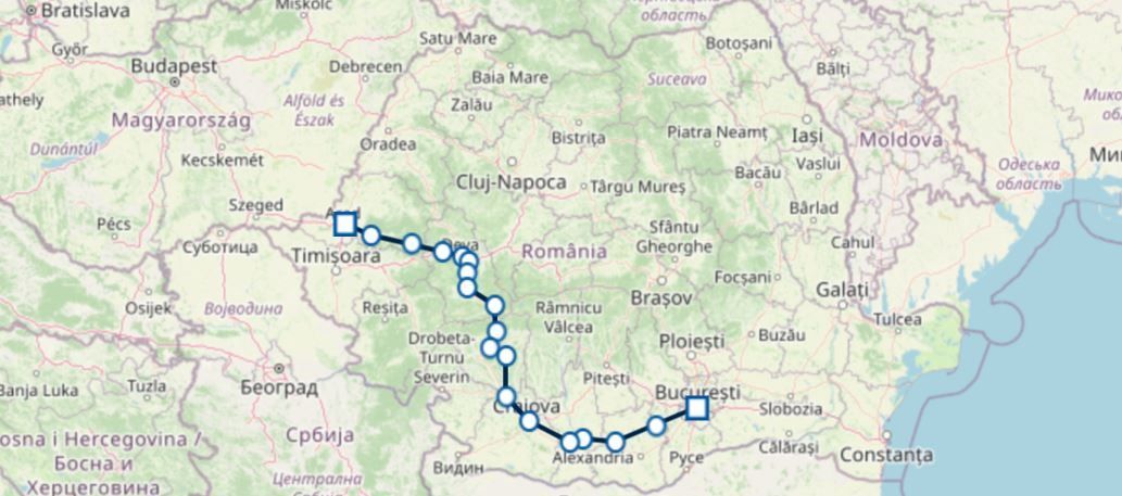 Nachtzüge IRN 1821und IRN 1822 zwischen Bukarest und Arad über Deva der CFR